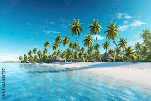 Turquoise Waters and Palm Trees  Discovering a Tropical Paradise Beach with Soft White Sand  generative AI