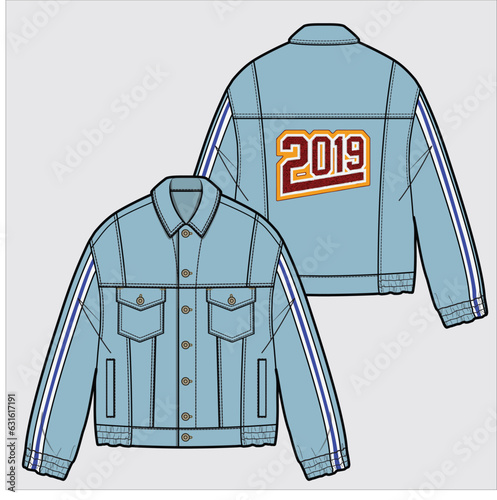 RETRO LOOK ICE WASH DENIM WITH ELASTICATED CUFF AND WAIST DESIGNED FOR WOMEN AND TEEN GIRLS IN VECTOR ILLUSTRATION
