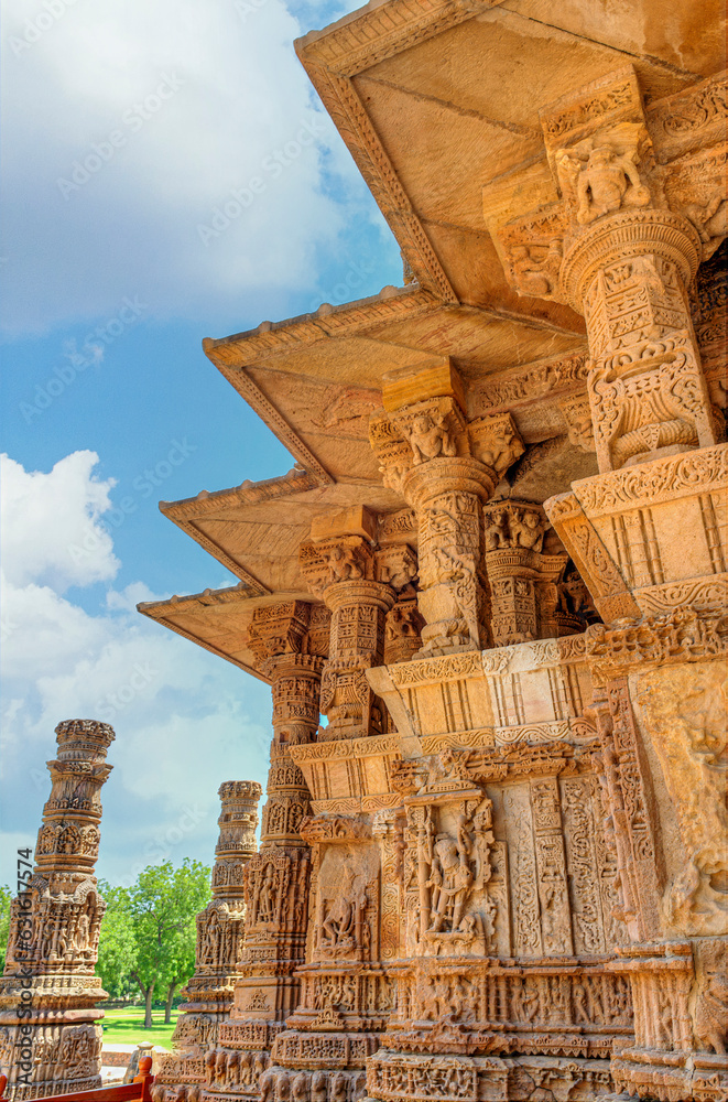 The Sun Temple at Modhera is an ancient Hindu temple located in the western state of Gujarat, India. Built in the 11th century during the reign of the Solanki dynasty, the temple was dedicated to Sun