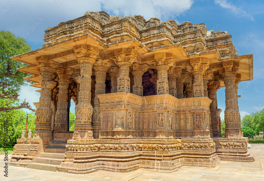 The Sun Temple at Modhera is an ancient Hindu temple located in the western state of Gujarat, India. Built in the 11th century during the reign of the Solanki dynasty, the temple was dedicated to Sun