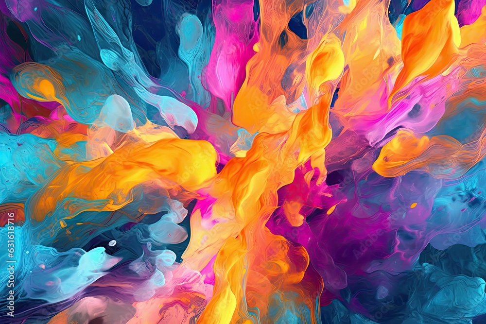 Vibrant and Rhythmic: Exploring Abstract Digital Art with Fluid Shapes, generative AI