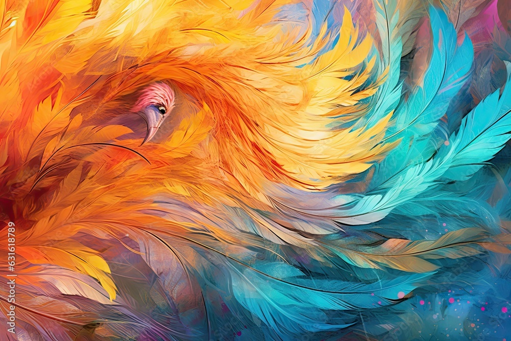 Obraz premium Vibrant Colors, Intricate Patterns, and Dynamic Movement: Unveiling an Abstract Digital Masterpiece!, generative AI