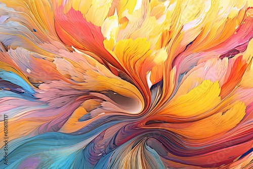 Vibrant Colors and Flowing Lines: Captivating Movement in Abstract Digital Art, generative AI © Michael