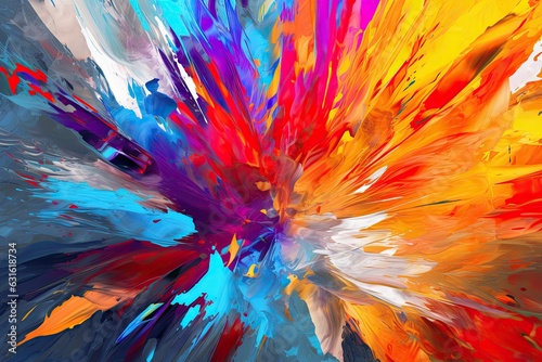 Vibrant Colors, Dynamic Shapes, and Movement: Exploring an Abstract Digital Artwork, generative AI