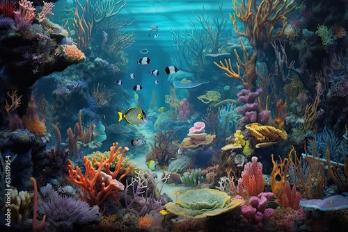 Colorful Coral Reefs  Exotic Marine Life  and Hidden Treasures  Exploring an Enchanting Underwater Paradise  generative AI