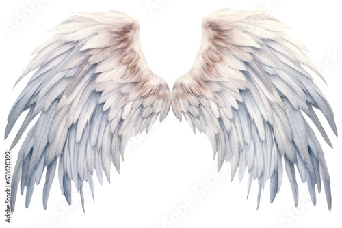 Iridescent White Angelic Wings: Gently Unfolding Symbol of Divine Protection and Guidance - Drawing, generative AI