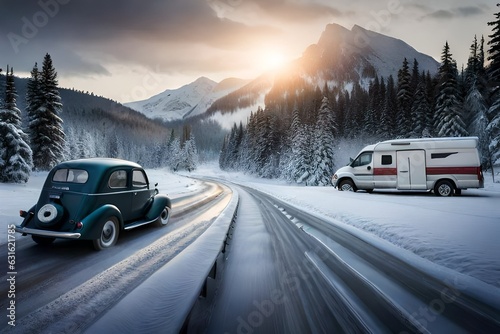 car driving in winter © Malindu