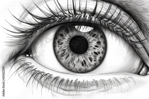 Intense Gaze: Captivating Eye Drawing Reflecting Untold Emotions and Stories, generative AI