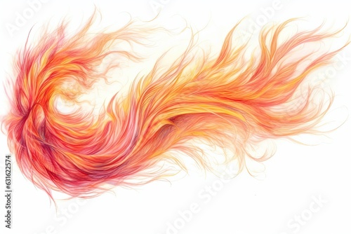 Intense Fiery Flame Drawing: Shades of Crimson and Orange Dance, Flickering in Dynamic Display, generative AI