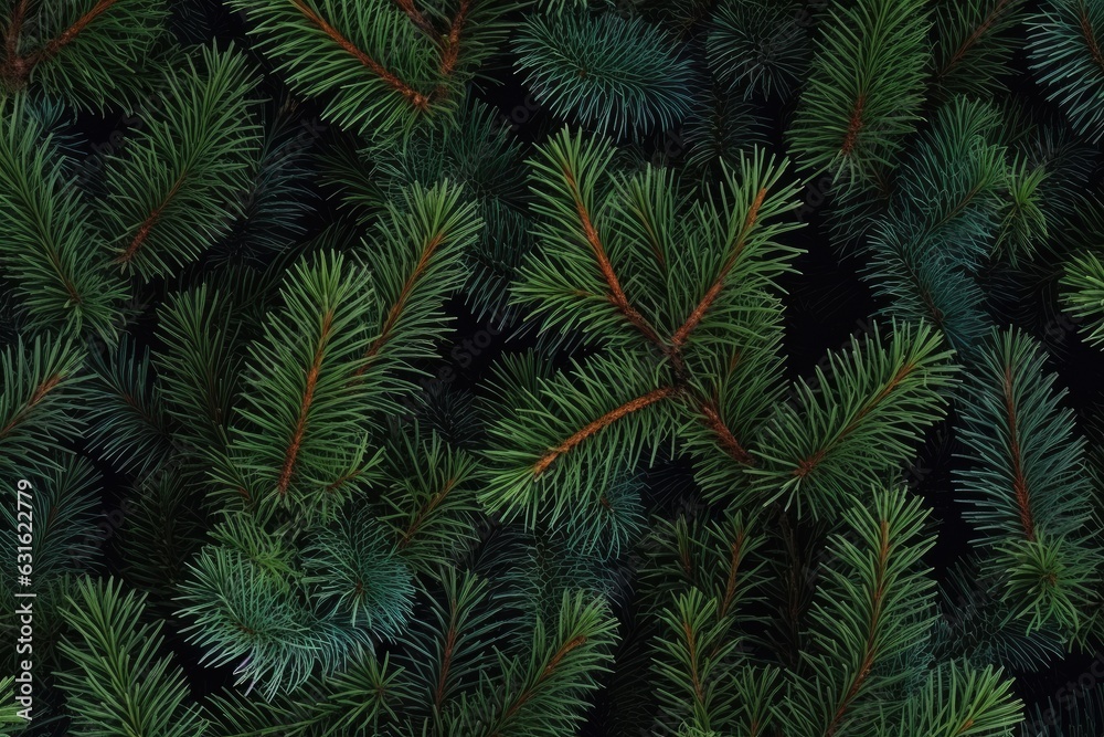 Merry Christmas background. Fir tree brunch Background. Generative ai
