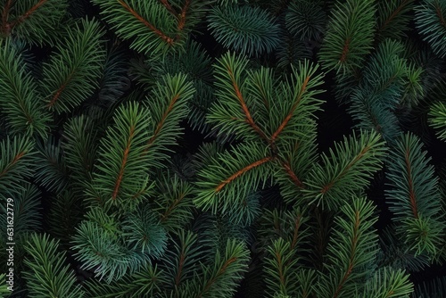 Merry Christmas background. Fir tree brunch Background. Generative ai