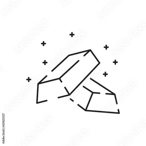 Gold bullion line icon. linear style sign for mobile concept and web design. Gold bar ingot outline vector icon. Symbol, logo illustration. Pixel perfect vector graphics