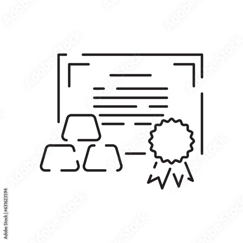 Gold bullion line icon. linear style sign for mobile concept and web design. Gold bar ingot outline vector icon. Symbol, logo illustration. Pixel perfect vector graphics