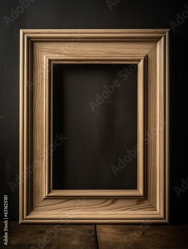 empty wooden frame on wooden wall
