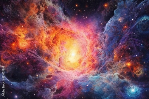 Astral Wonder  Glowing Stars Lead a Cosmic Journey through a Nebula-Filled Galaxy  generative AI