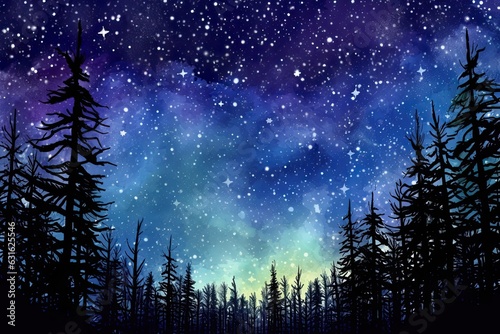 Glittering Stars Drawn in a Starry Night Sky: A Milky Way of Celestial Wonder, generative AI © Michael