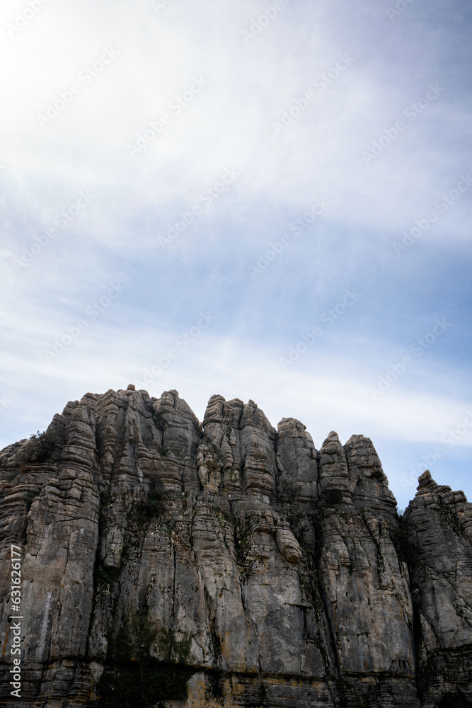 Limestone rock formations in El Torcal de Antequera nature reserve, in Spain