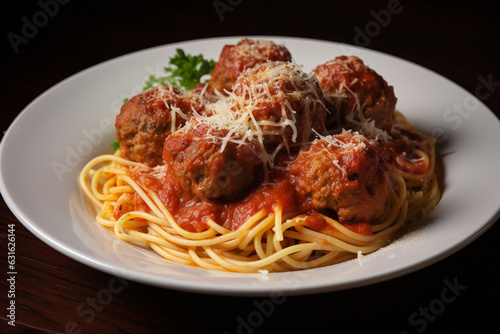 Spaghetti with meatballs generative AI