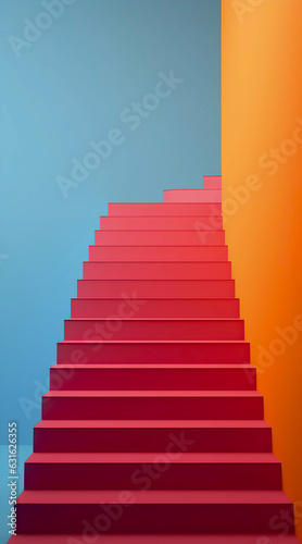 Colorful stairway isolated on gradient colorful