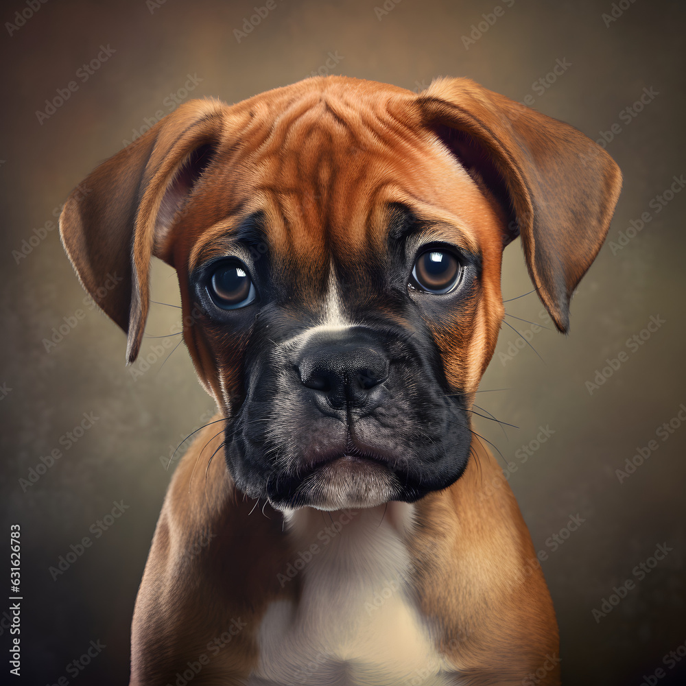 portrait of a boxer puppy