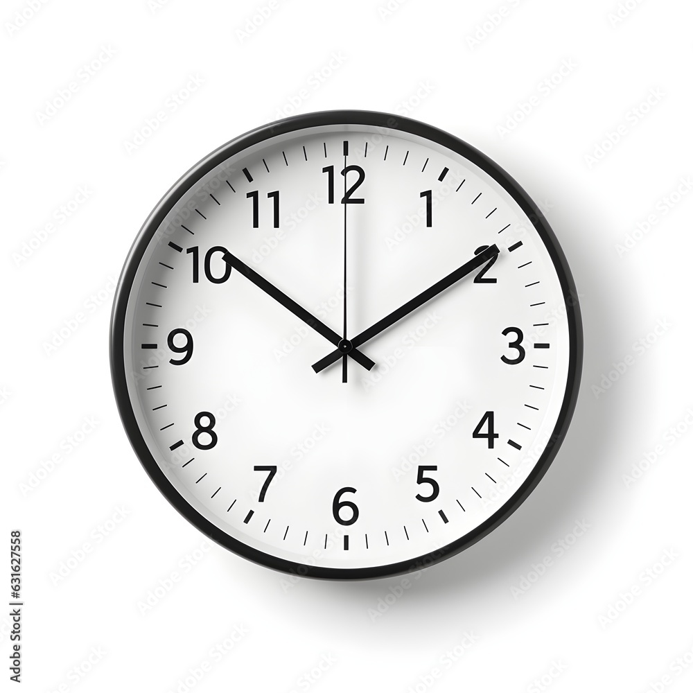 Timeless Simplicity: Basic White Clock Against White Background Timeless Simplicity: Basic White Clock Against White Background