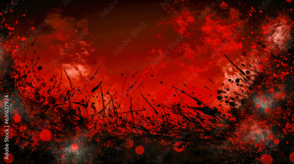 Blood Splatter and Explosion on Red and Black Background Grunge Texture for Armageddon Projects Blood Splatter and Explosion on Red and Black Background Grunge Texture for Armageddon Projects