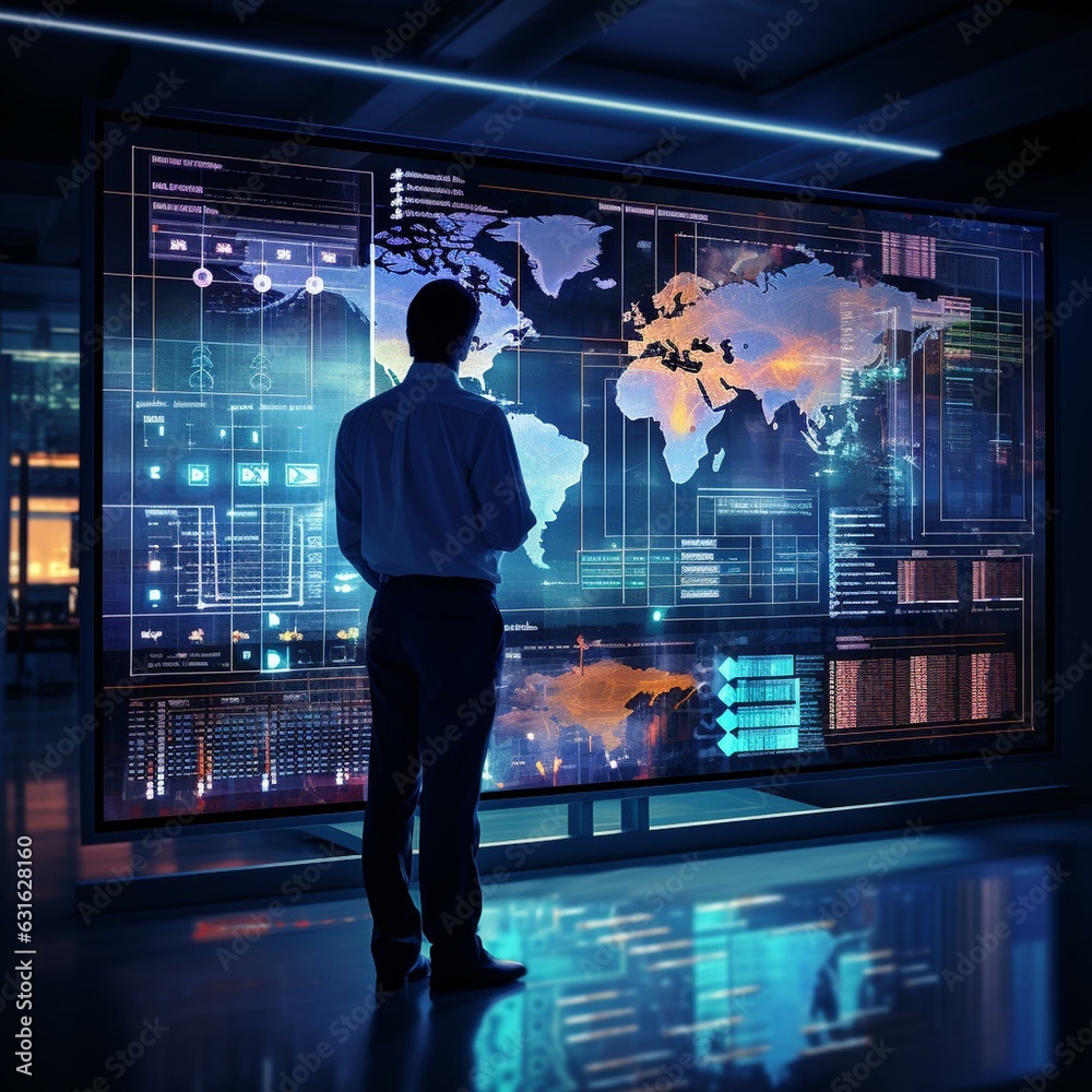 custom made wallpaper toronto digitalData science and big data technology. Big data analytics visualizing complex data set on touchscreen. Data mining