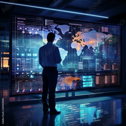 Wallpaper Mural Data science and big data technology. Big data analytics visualizing complex data set on touchscreen. Data mining Torontodigital.ca