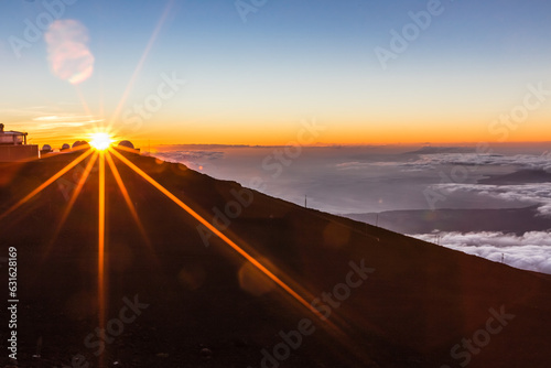 Telescopes on top of the mountains of Maui in Hawaii Daniel K. Inouye Solar Telescope, Haleakala observatory photo