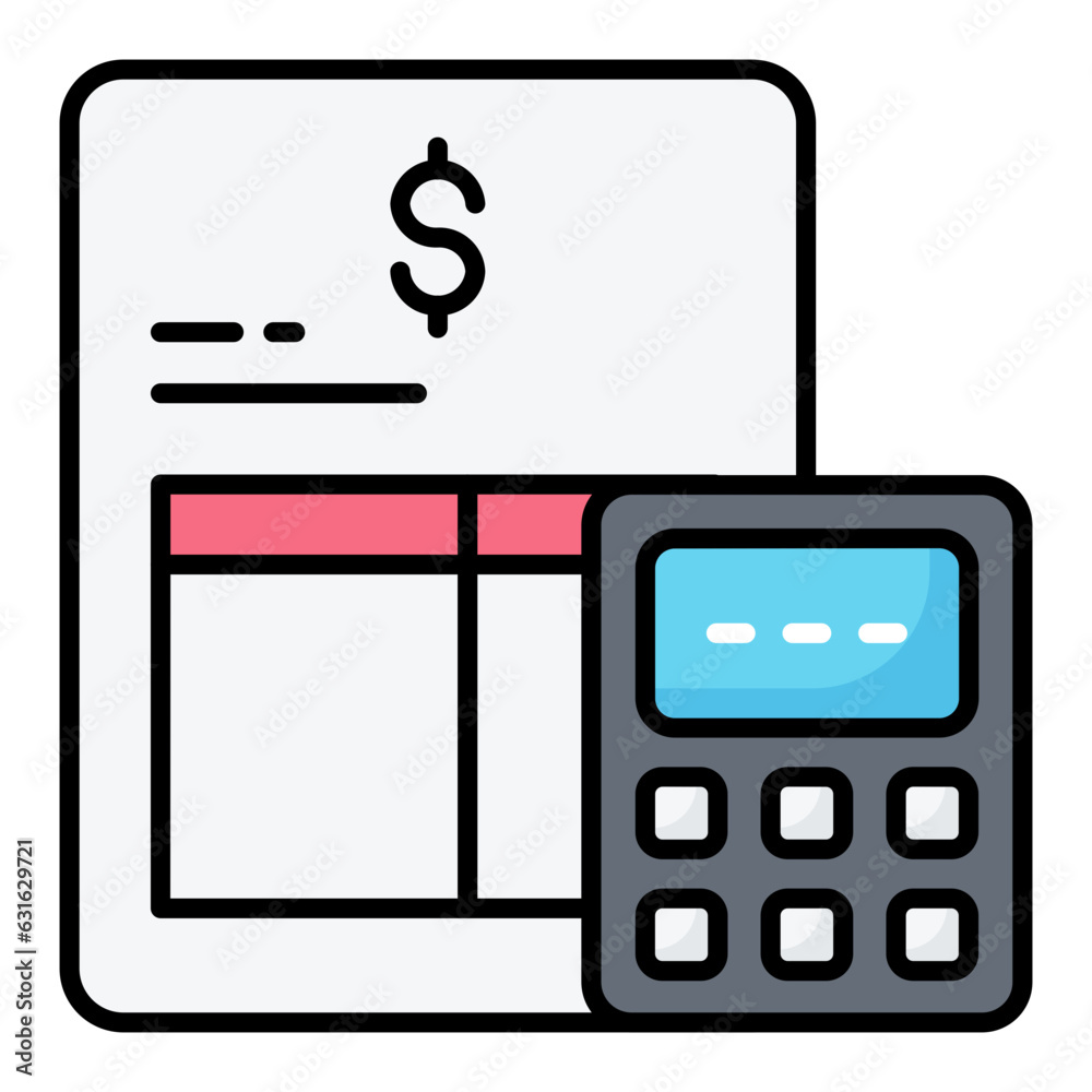 Accounting Line Color Icon