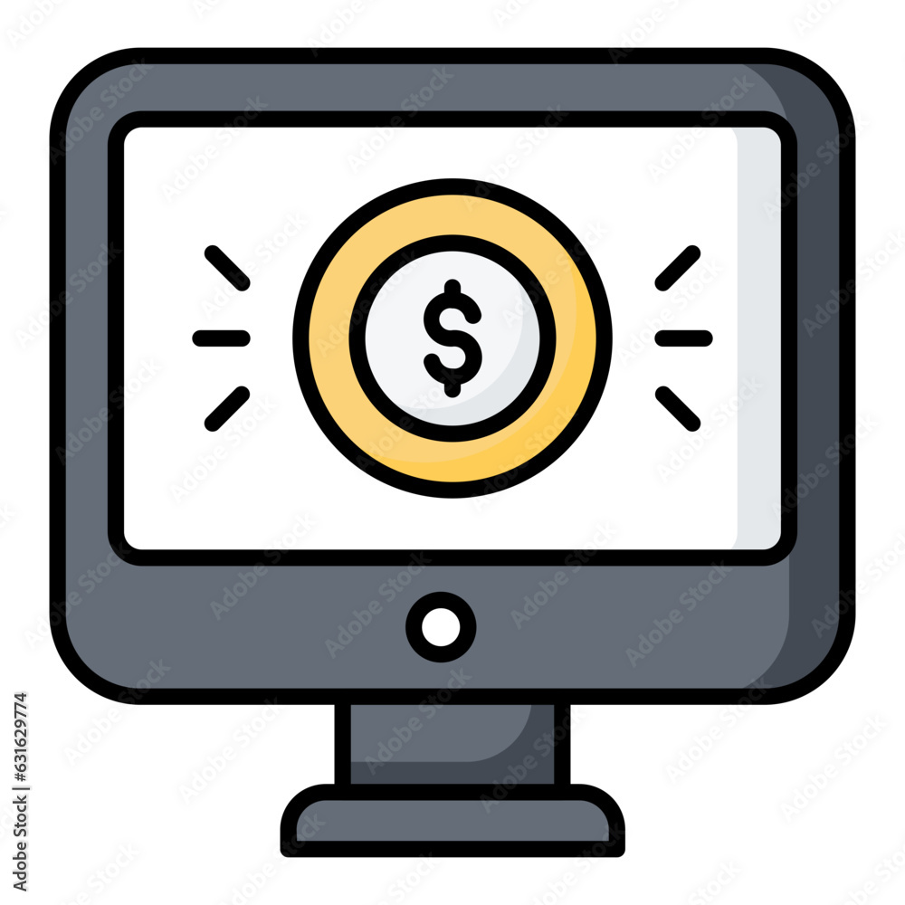 Online Tax Payment Line Color Icon Online Tax Payment Line Color Icon
