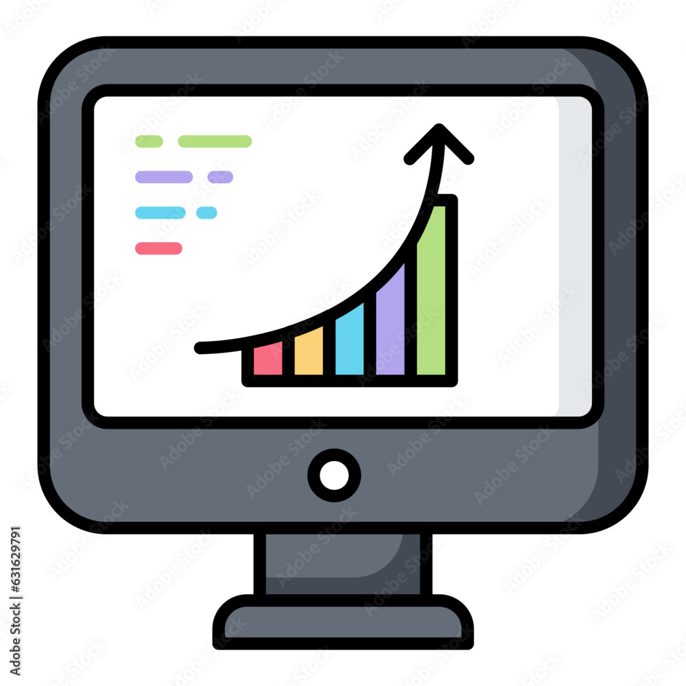 Taxes Graph Line Color Icon