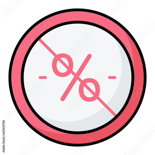 Tax Exemption Line Color Icon