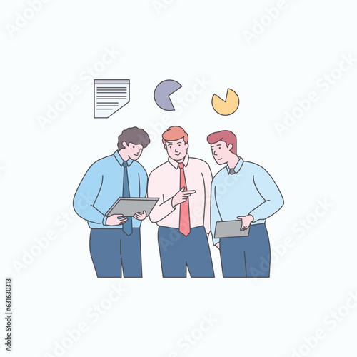Business Concept Picture Scenes with Men and Women Participating in Megaset Business Activities