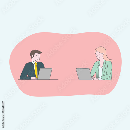 Business Concept Picture Scenes with Men and Women Participating in Megaset Business Activities