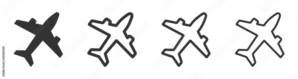Airplane line and filled vector icons collection Airplane line and filled vector icons collection