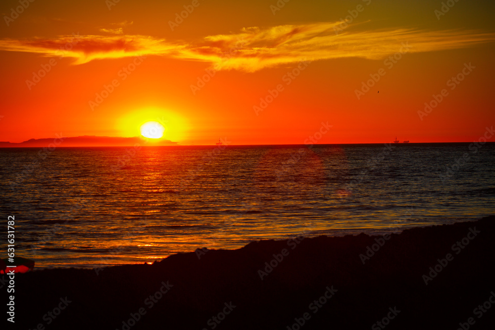 Sun setting over the ocean
