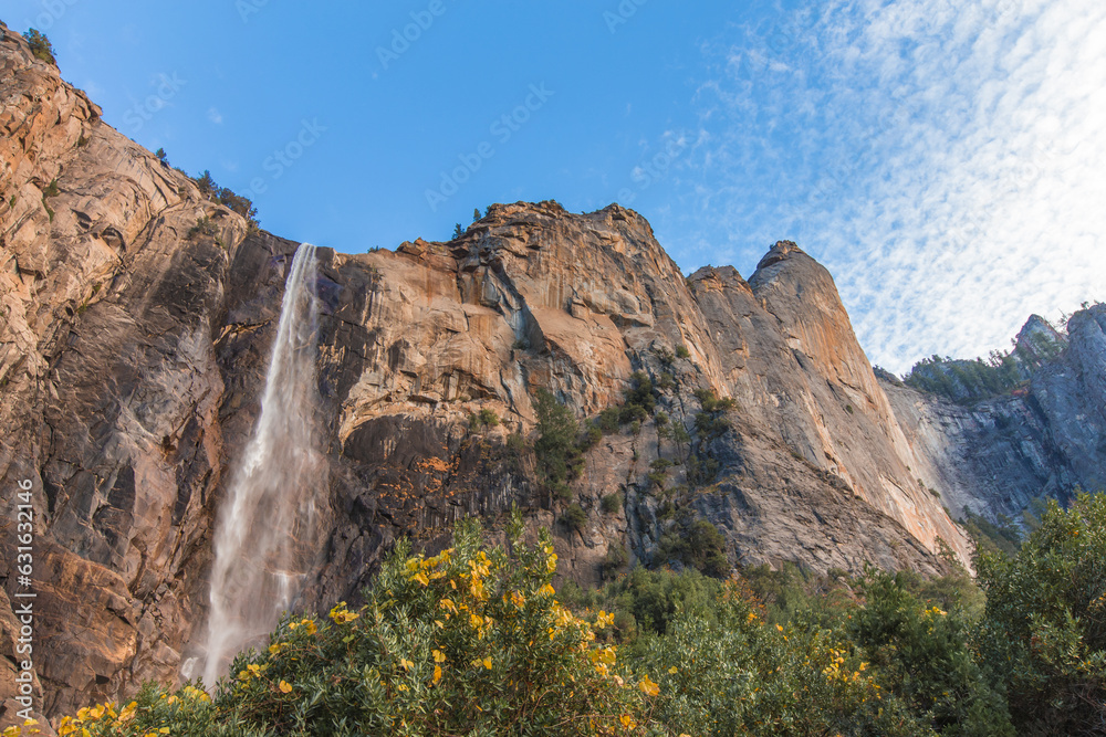Yosemite National Park upper Bridal Veil waterfall in winter