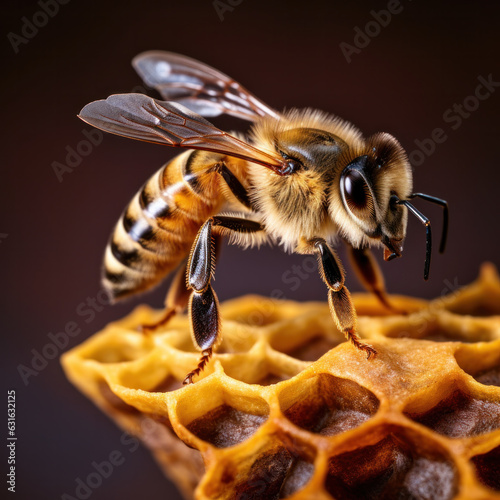 Close up of bees in a beehive on honeycomb © STORYTELLER