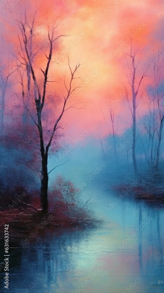 River minimalist landscape beautiful image Ai generated art River minimalist landscape beautiful image Ai generated art