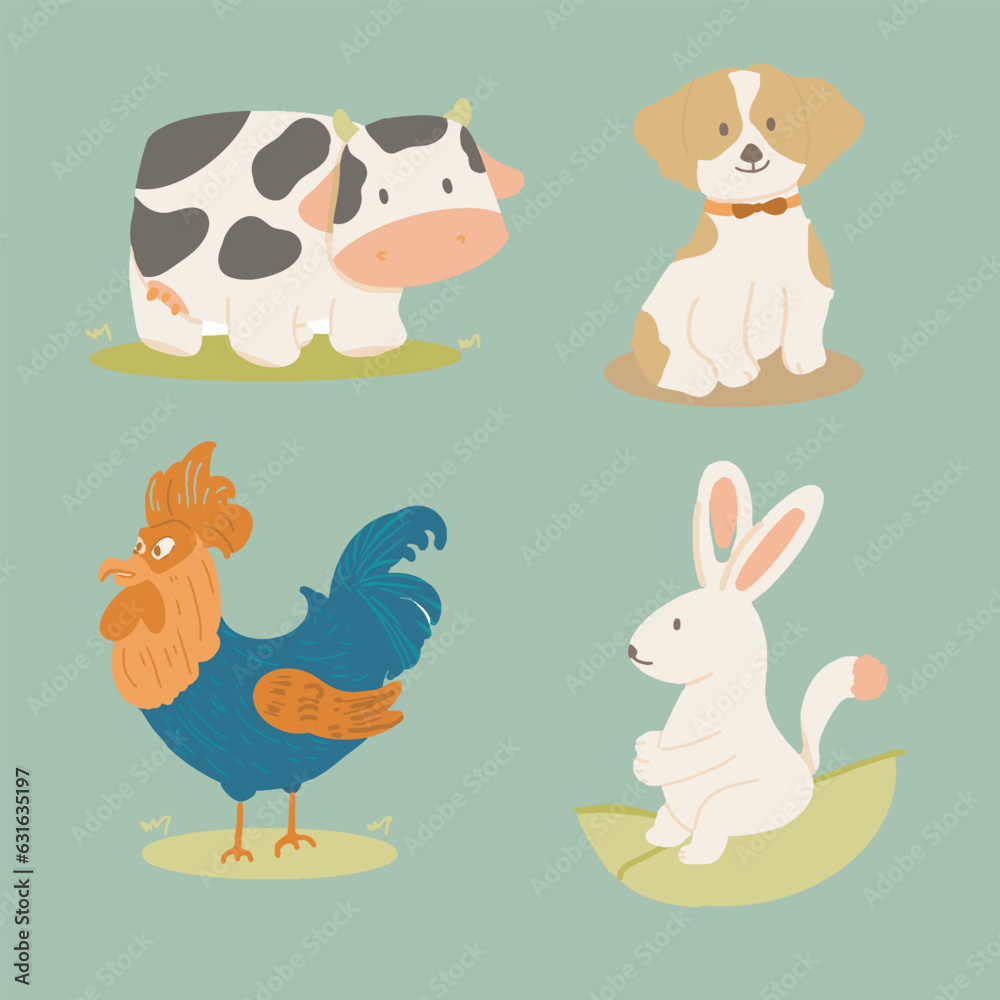 Fototapeta premium animals cute sheet 