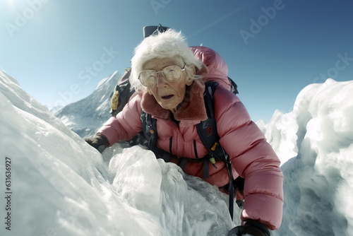 Granny climbs mount everest © Melipo-Art