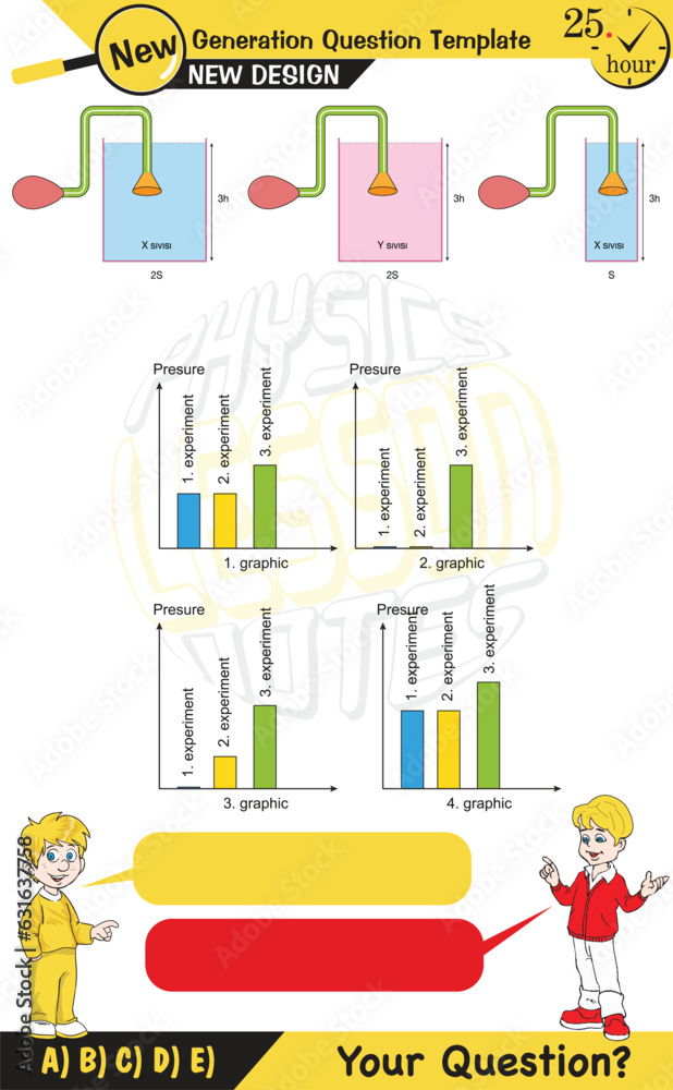 Physics, pressure and lifting force, archimedes principle, pressure of liquids and gases, Pascal's law, pressure of solids, Next generation problems, two boys speech bubble, template, experiment Physics, pressure and lifting force, archimedes principle, pressure of liquids and gases, Pascal's law, pressure of solids, Next generation problems, two boys speech bubble, template, experiment