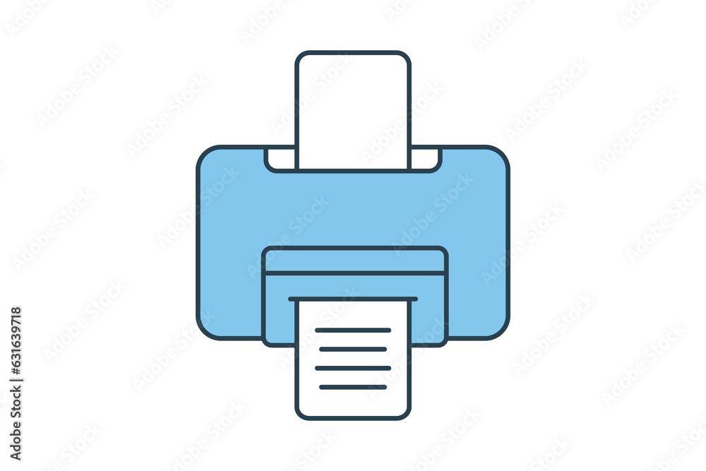 printer icon. Icon related to stationery. flat line icon style. Simple vector design editable printer icon. Icon related to stationery. flat line icon style. Simple vector design editable