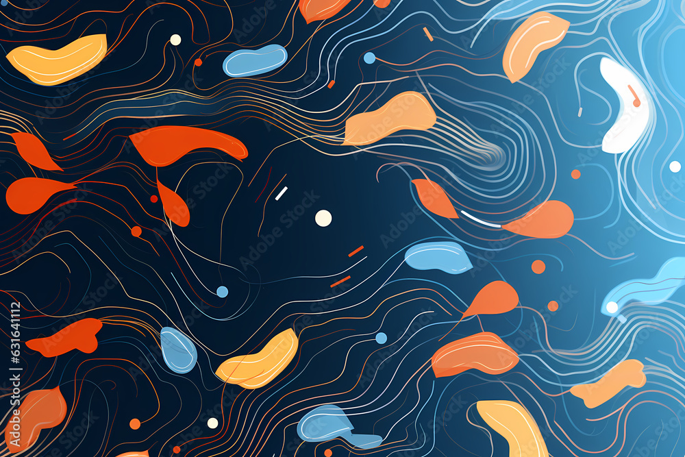abstract swirl wave lines pattern colorful web background Generative Ai
