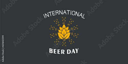 international beer day logo design concept