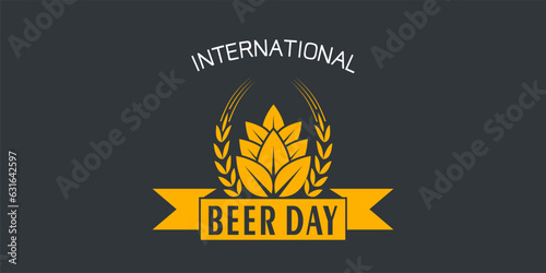 international beer day logo design concept