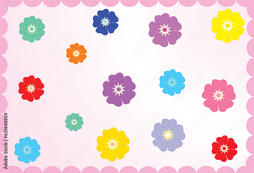 flowers and scalloped border