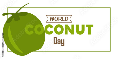 World Coconut Day Text For Celebrate Moment with Creative Background