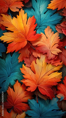 cluster of vibrant maple leaves © For